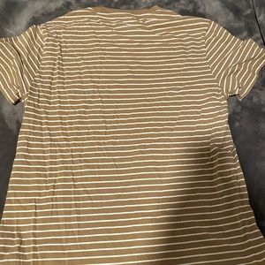 H&M brown striped short sleeve shirt
